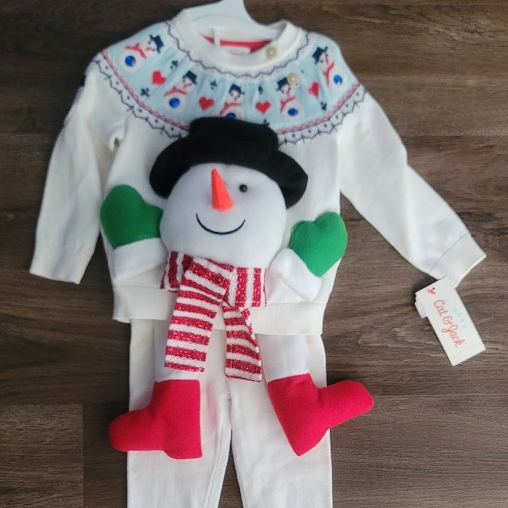 One of a Kind Baby Girls Ugly Snowman Outfit 12 Mos